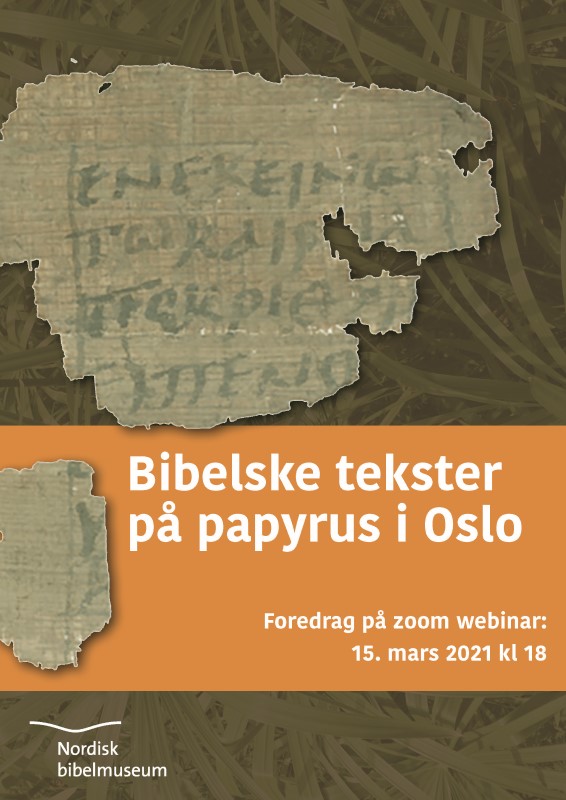 Read more about the article Foredrag på Zoom-Webinar 15. mars: «Bibelske tekster på papyrus i Oslo» av Anastasia Maravela