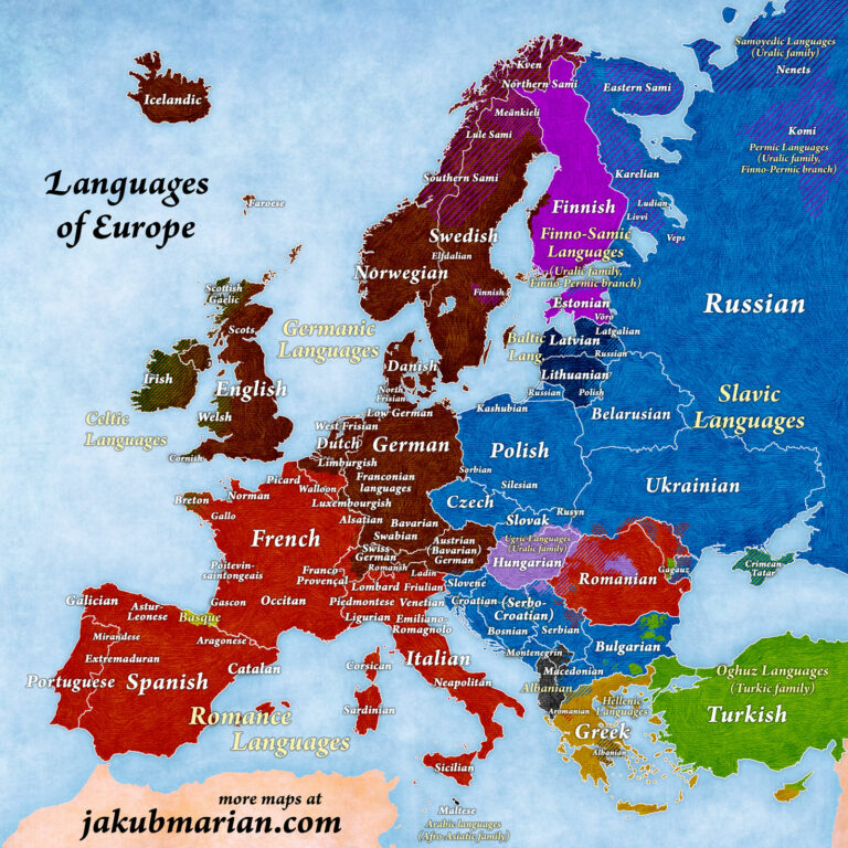 Bibelen på språk i Europa - Kilde:jakubmarian.com