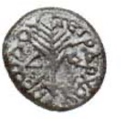 Mynt preget med teksten Tetrarken Herodes